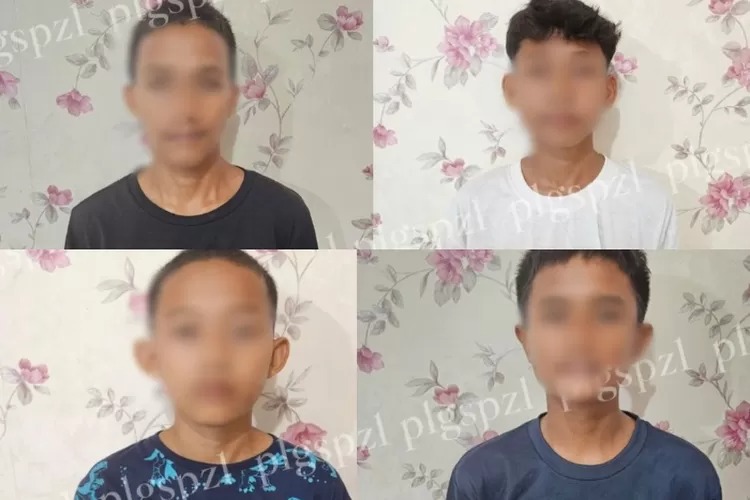 4 remaja yang membunuh siswi SMP di Palembang.