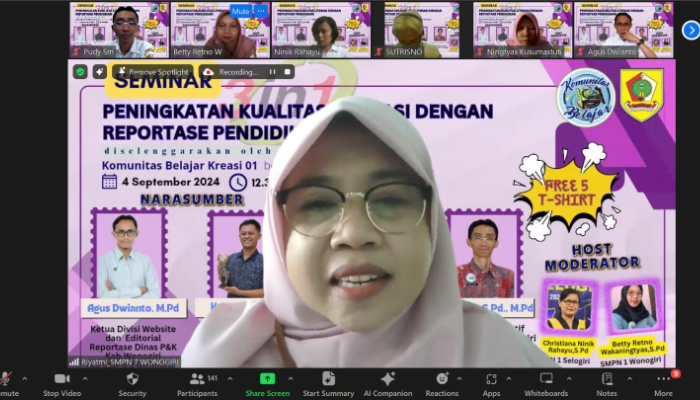 Ketua MKKS Subrayon 01 Wonogiri memberikan sambutan dan membuka Kegiatan Seminar