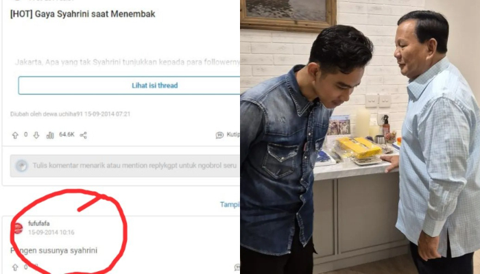Unggahan akun Fufufafa yang diduga benar milik Gibran Rakabuming.