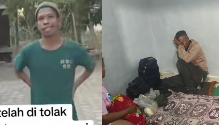 Ismail seorang pria yang viral di TikTok setelah ditolak kekasihnya saat datang ke Jember.