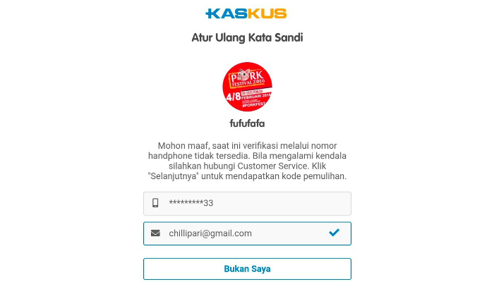 Diduga data pribadi pemilik akun kaskus Fufufafa.
