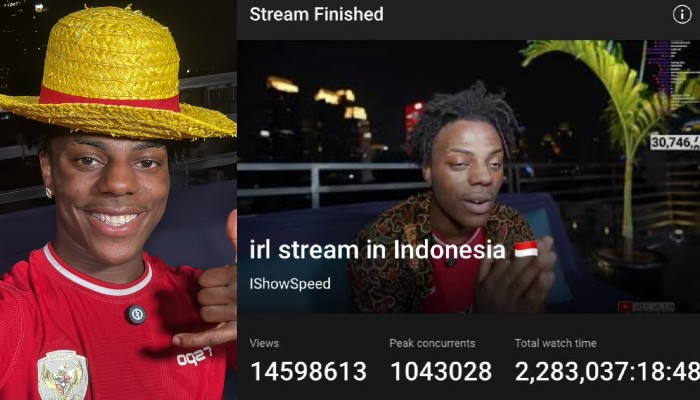 IShowSpeed pecahkan rekor streamnya di Indonesia.