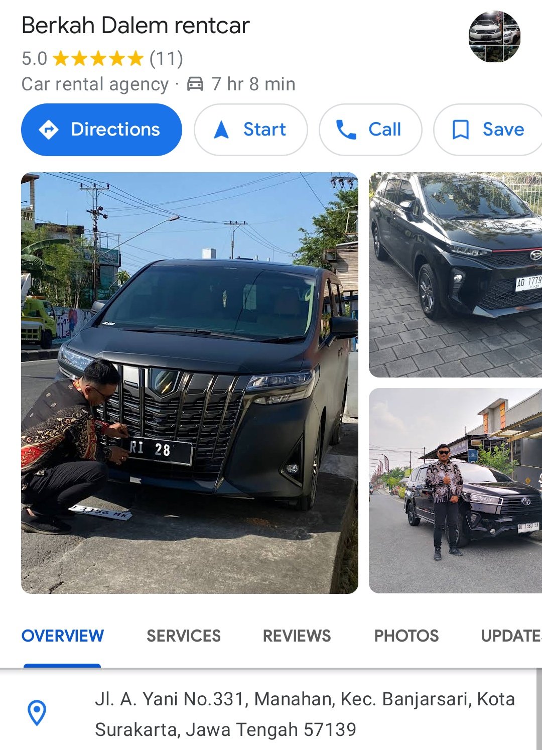 Viral alamat di berkas Pilkada Gibran Rakabuming kini jadi usaha rental mobil.