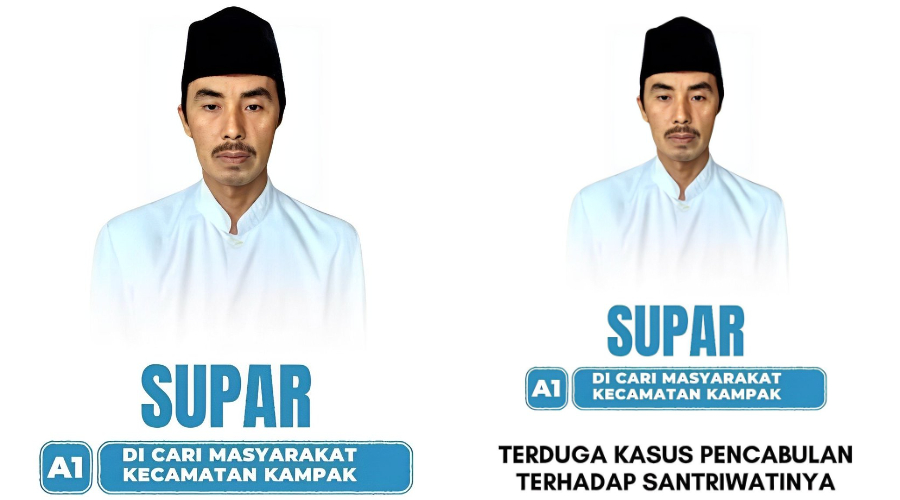 Tampang terduga pelaku rudapaksa pondok pesantren Mambaul Hikam.