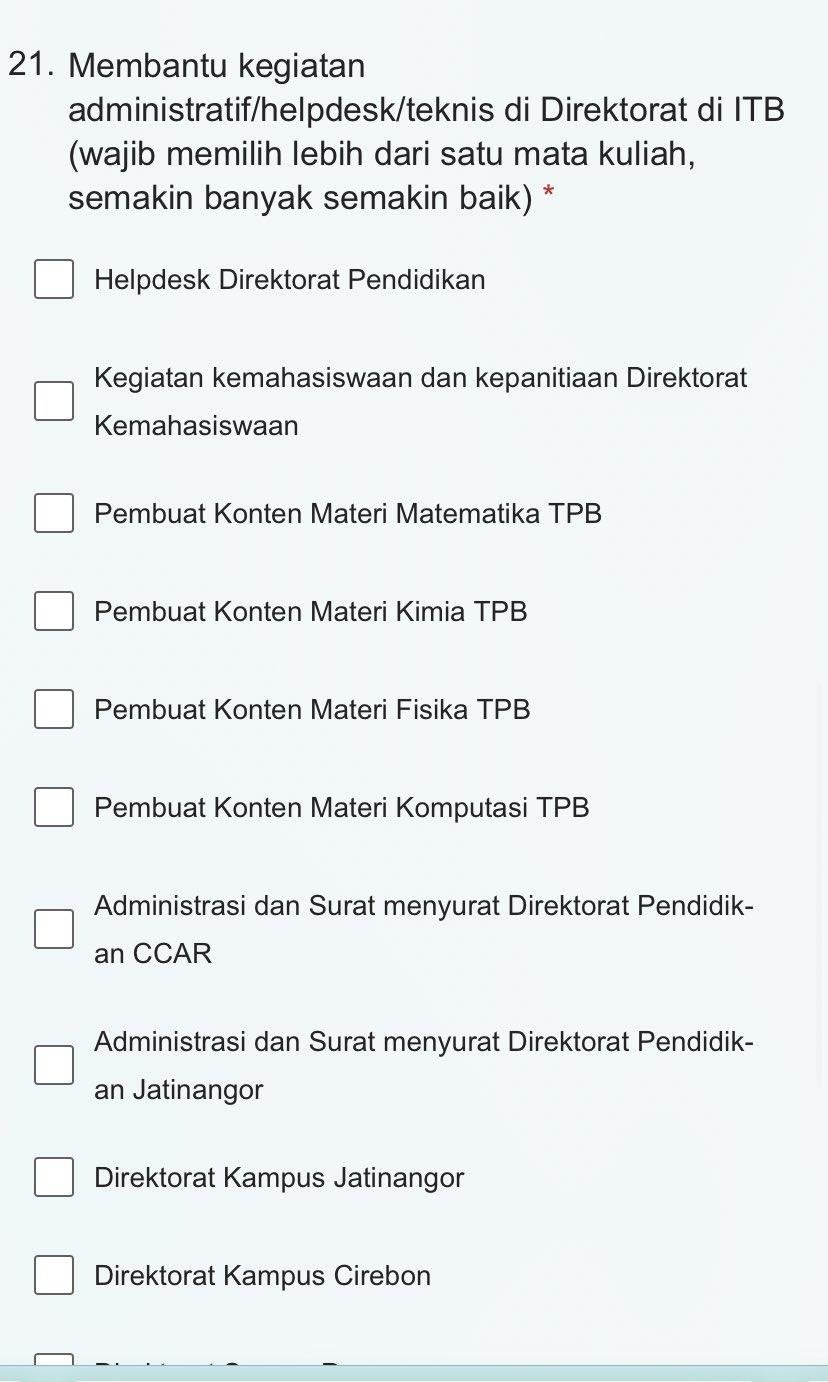 Viral - Form yang wajib diisi oleh mahasiswa yang dapat keringanan UKT di ITB.
