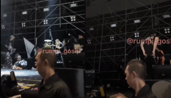 Vincent Rompies diduga mabuk berat hingga sempoyongan di panggung.