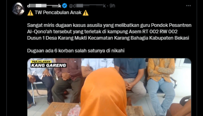 Unggahan pencabulan di Bekasi.