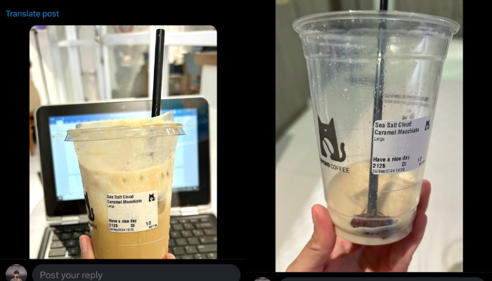 Viral akun X temukan kopi Tomoro berisi kecoa, kini ditagih klarifikasi.