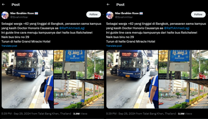 Warganet di Thailand ungkap penemuannya saat telusuri alamat kampus yang beri gelar Raffi Ahmad.