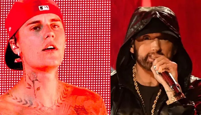 Justin Bieber dan Eminem.
