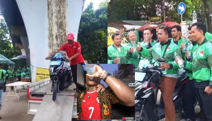 Momen Driver Ojol yang dihadiahi motor baru usai kasih air mineral ke IShowSpeed.