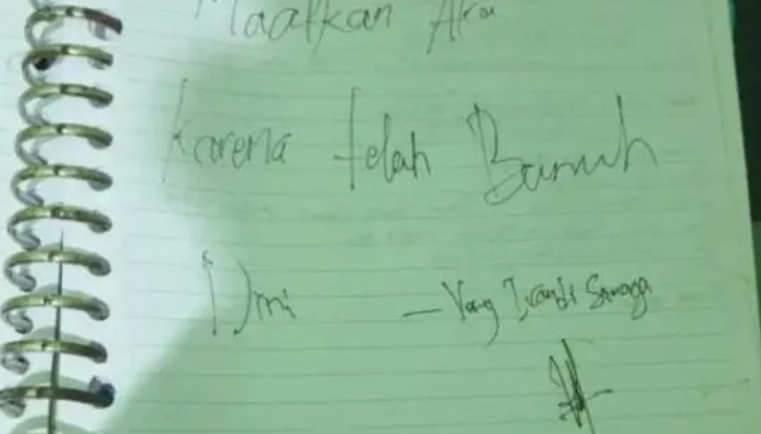 Surat Wasiat mahasiswa Unnes yang akhiri hidup di kamar kost.