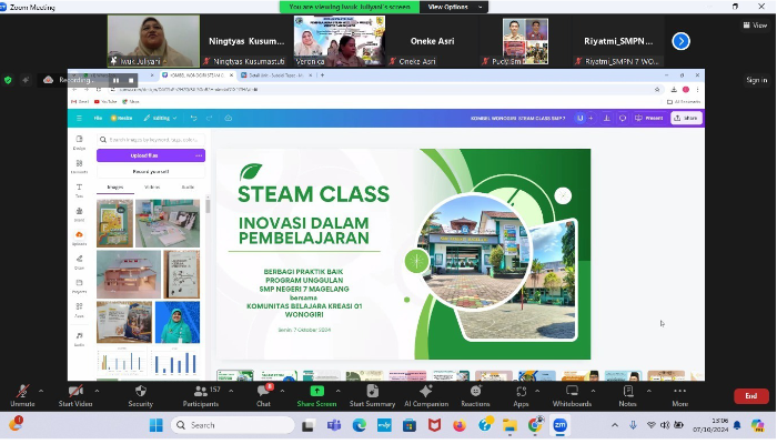 Paparan Materi STEAM Pembelajaran dari Narasumber Iwuk Juliyani.