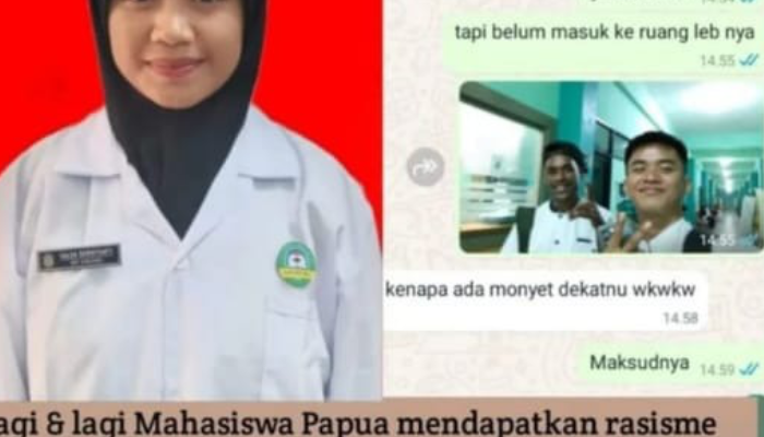 Pesan singkat Salsa Darmiyanti yang diduga rasis terhadap mahasiswa Papua.