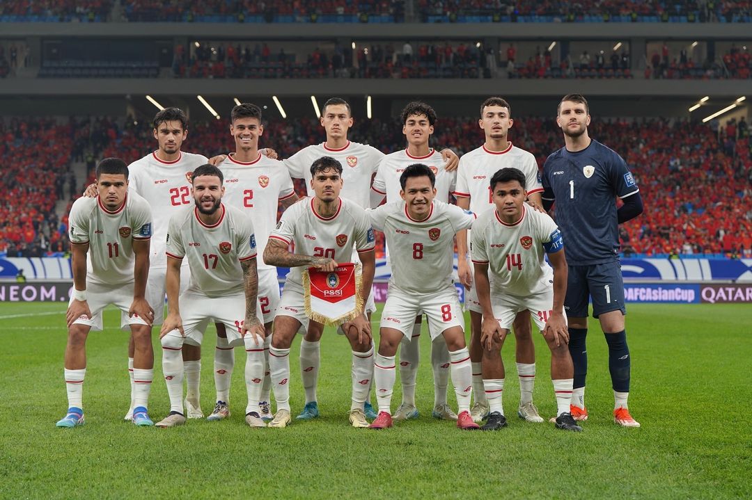 Skuad Timnas Indonesia melawan China (15/10).