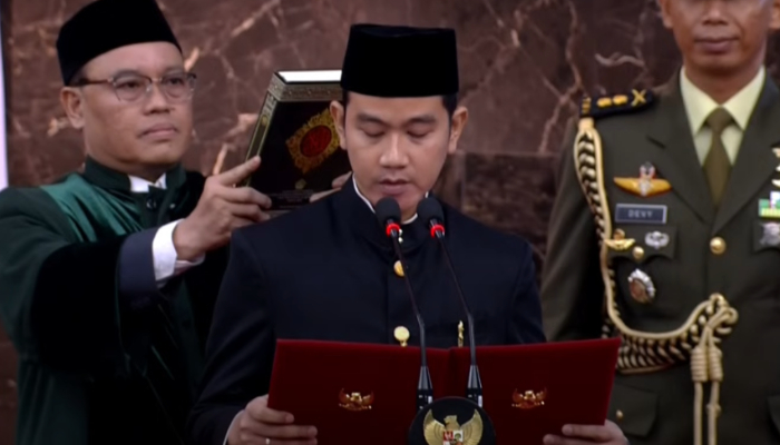 Gibran Rakabuming saat dilantik sebagai wakil presiden RI pada Minggu, (20/10/2024).