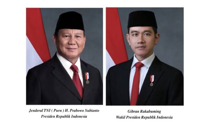 Foto Presiden Prabowo Subianto (kiri) dan Wakil Presiden Gibran Rakabuming (kanan).
