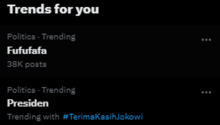Tagar Fufufafa viral di X saat Prabowo Subianto dan Gibran Rakabuming dilantik pada 20 Oktober 2024.