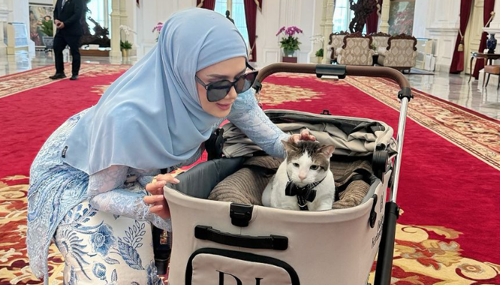Bobby Kertanegara foto bareng Mulan Jameela di Istana Negara.