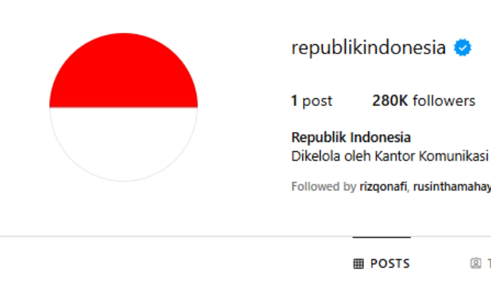 Akun Instagram Republik Indonesia.