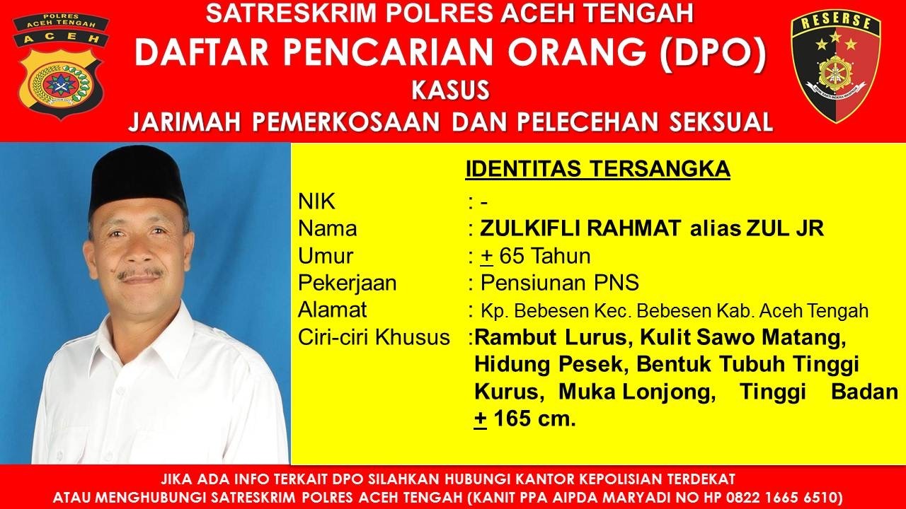 Zul JR masuk dalam Daftar Pencarian Orang (DPO) terkait kasus pencabulan anak di bawah umur.