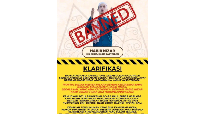 Habib Nizar Magelang di Banned dalam acara Haul Akbar Dusun Gandungan.