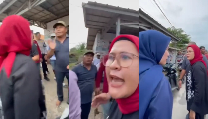 Nina Agustina saat intimidasi warga dengan mengaku menjadi anak Da;i Bachtiar.