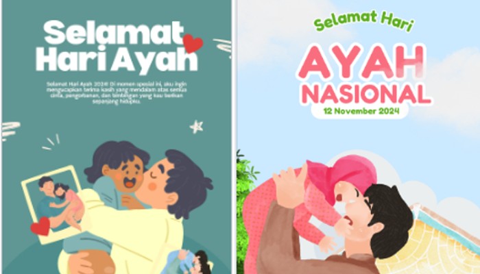Poster Hari Ayah Nasional gratis.