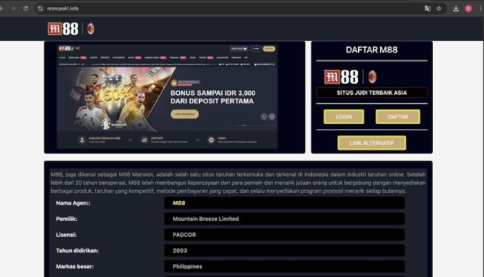 Tampilan akun NTMC Polri saat diretas.