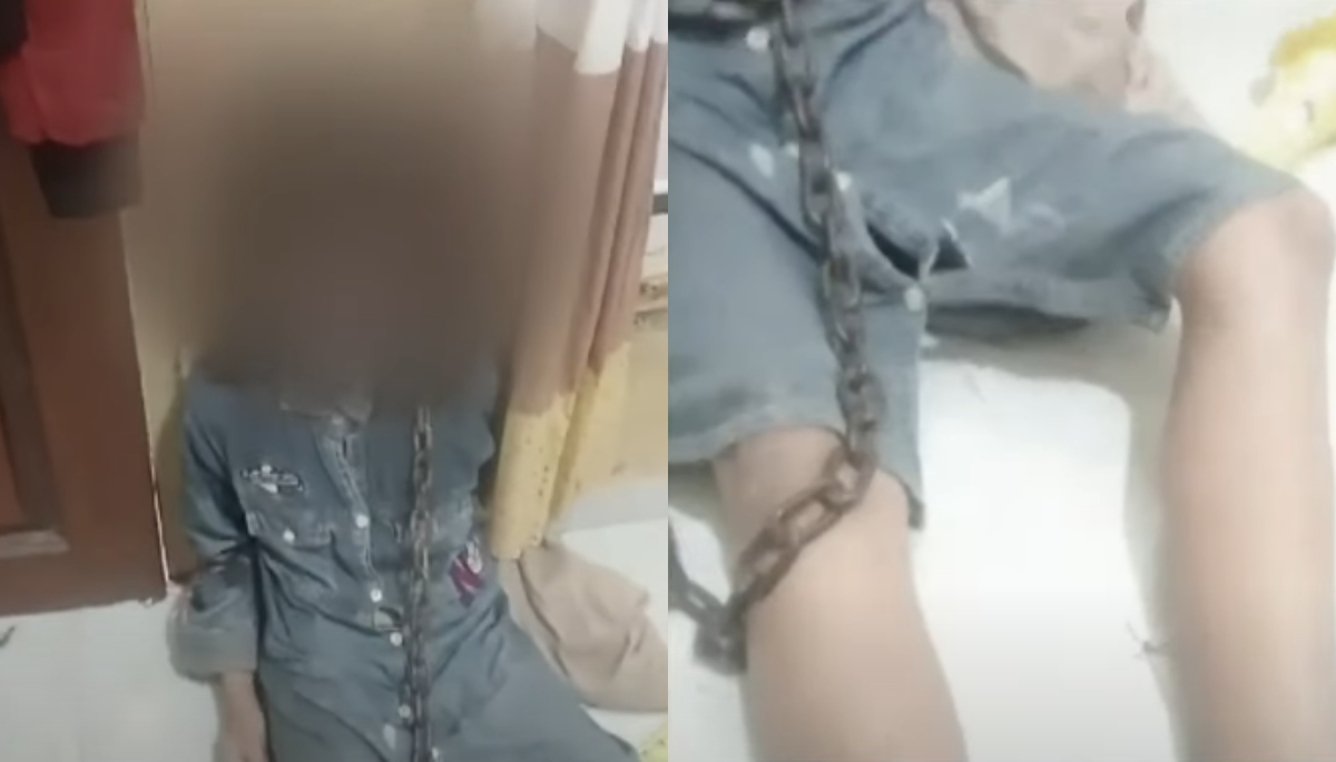 Bocah di Batam dirantai ibunya gara-gara masalah HP.