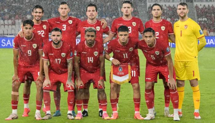 Skuad Timnas Indonesia melawan Jepang di Kualifikasi Piala Dunia 2026.