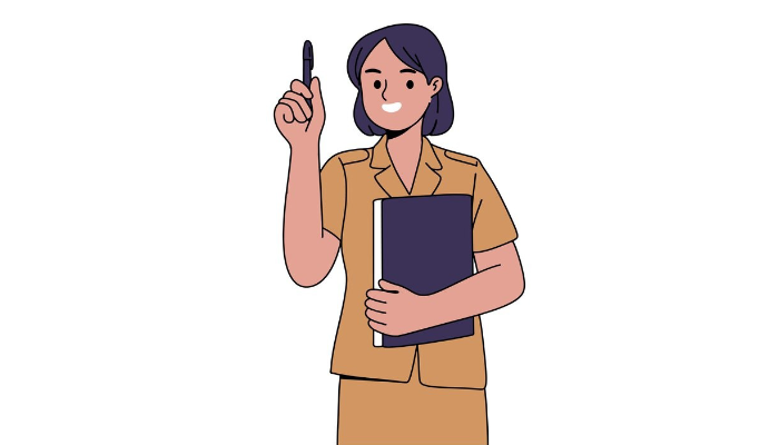 Ilustrasi guru perempuan di hari guru nasional 2024.