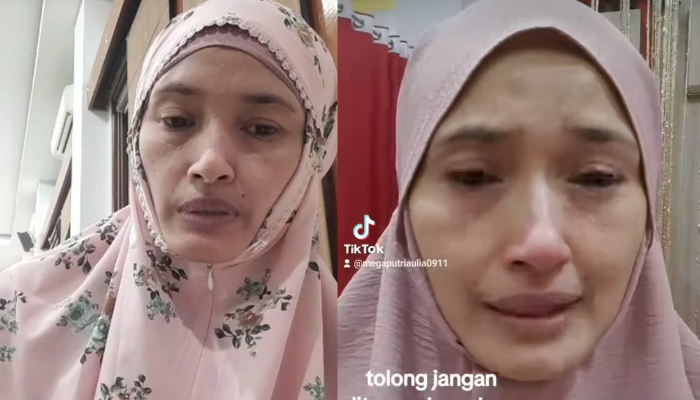 Mega Putri Aulia mantan pesinetron Tukang Bubur Naik Haji nangis minta sinetronnya tak ditayangkan ulang.
