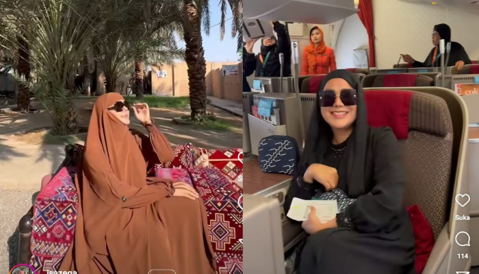 Potret Isa Zega transgender yang pergi umrah.