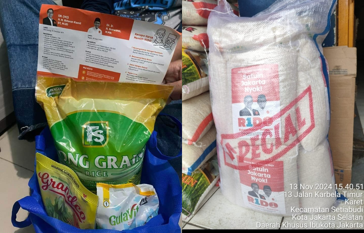Warganet ramai-ramai unggah postingan paket sembako bergambar Ridwan Kamil - Suswonu usai Timses RIDO buat sayembara kecurangan Pilkada.
