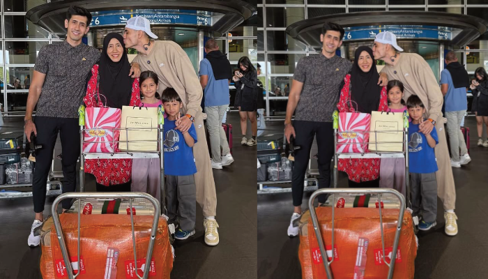 Aisar Khaled bertemu dengan keluarga di Malaysia.