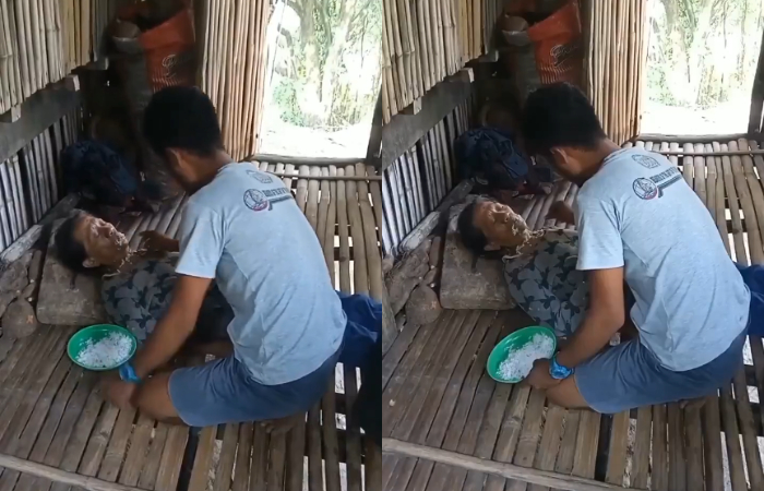 Viral seorang pria nekat kencingi wajah ibunya.