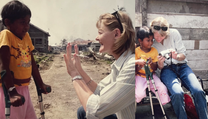 Moment haru pertemuan Delisan dan Jurnalis Australia Cindy Workner.