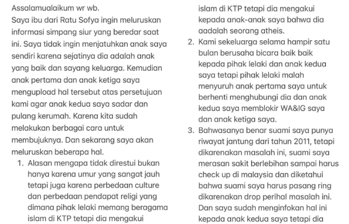 Alasan ibu Ratu Sofya tak restui hubungan anaknya dengan Cornelio Sunny.