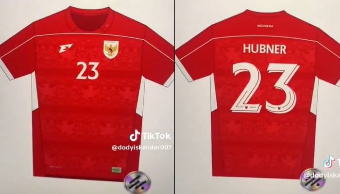 Diduga Desain Jersey Timnas Indonesia baru yang bocor di Internet.