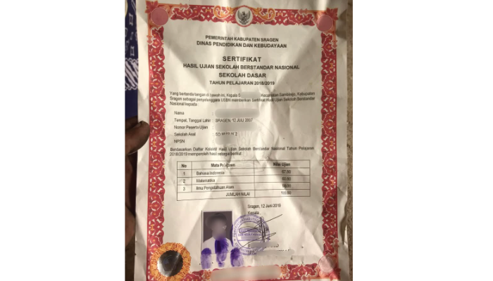 SKHU SD Negeri di Sragen jadi Bungkus Makanan, Disdikbud Beri Peringatan.