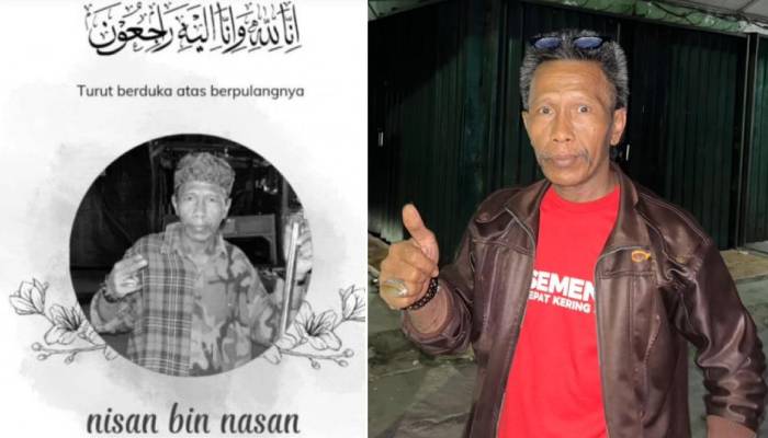 Nisan bin Nasan konten kreator somay racing meninggal dunia.