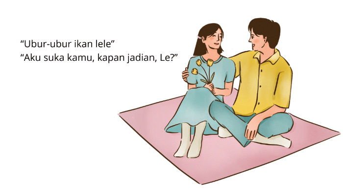 Pantun Ubur-Ubur Ikan Lele untuk menyatakan cinta.