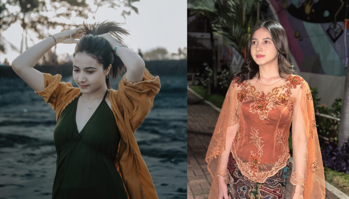 Potret cantik Bulan Sutena kenakan kebaya bali.