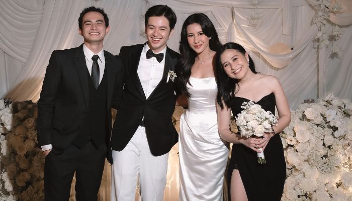 Prilly Latuconsina dan Omara di pernikahan Angga Yunanda dan Sheninna Cinnamon.