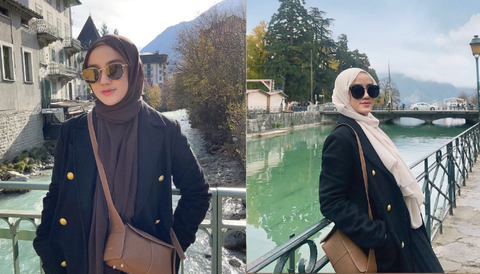 Potret anggun Wirdha Mansyur saat pergi ke Luar Negeri.