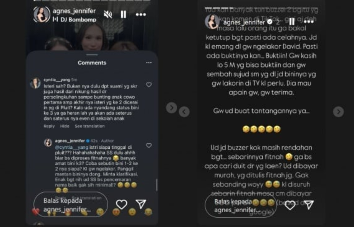Agnes Jennifer beri tantangan Rp5 miliar.