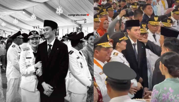 Edbert Laos saat menemani pelantikan Sherly Tjoanda sebagai Gubernur Maluku Utara.