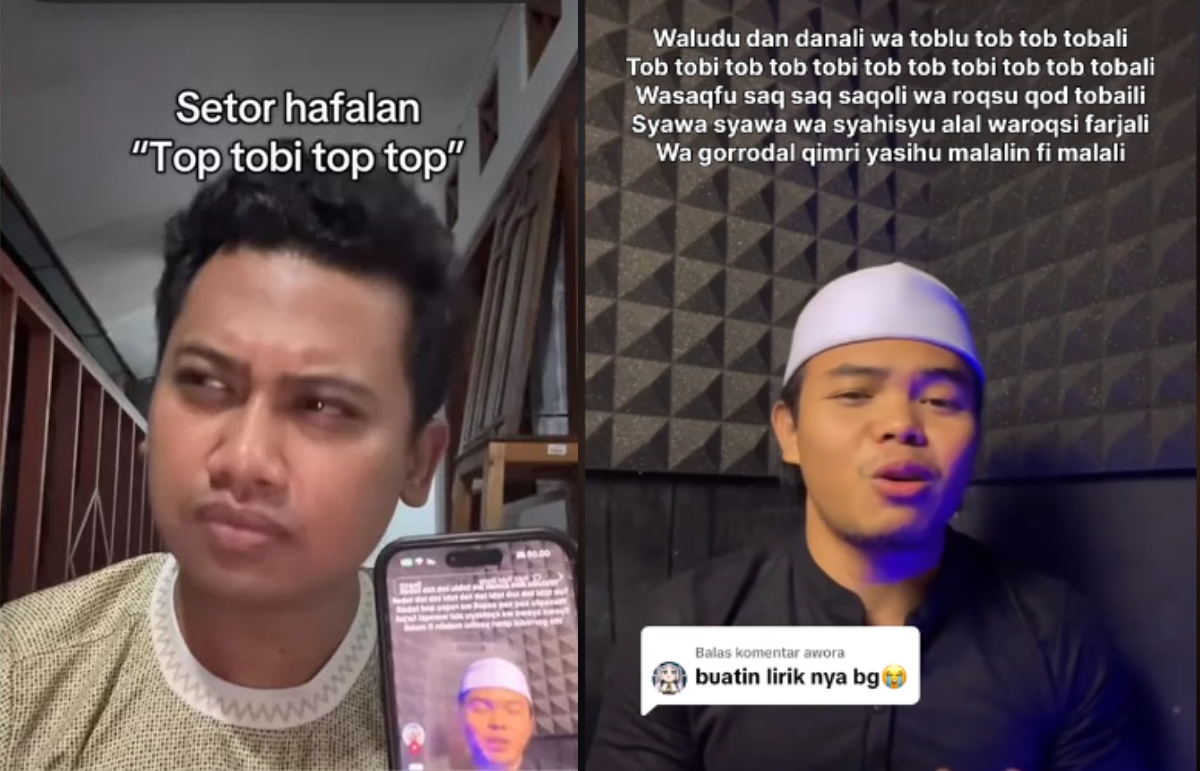 Lirik lagu Tob Tobi Tob yang sedang viral di TikTok.