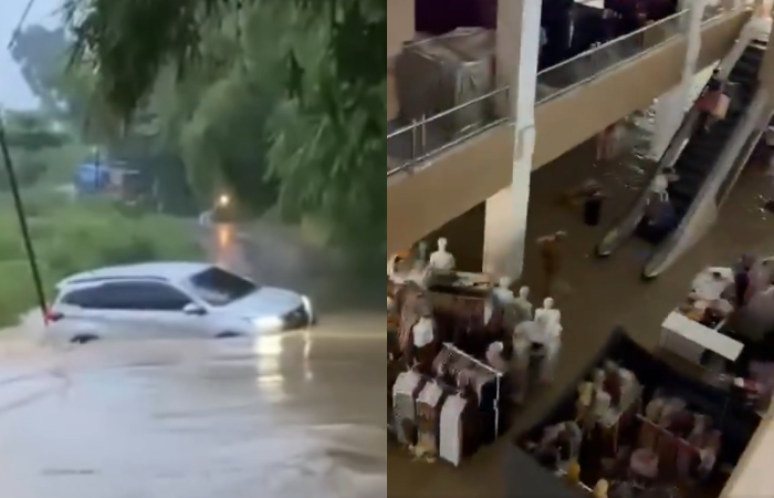 Viral banjir di Bekasi hingga Mall Mega Bekasi terendam banjir.